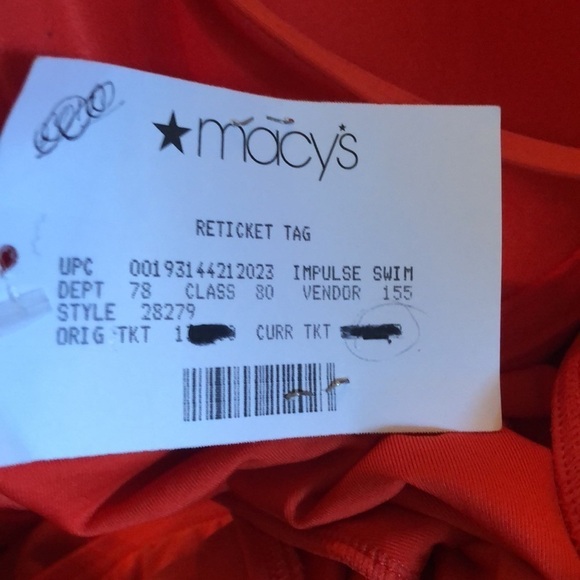 KATE Spade Women's Orange Solid Bandeau One-piece Swimsuit Size XS - Picture 6 of 7